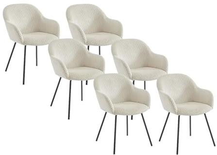Vente-unique - Stuhl 6er-Set Marenzia - Samt - beige