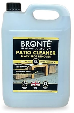 Bronte Heritage Patio Black Spot Remover 5L | FAST ACTING - NO SCRUB Outdoor Hard Surface Cleaner for Lichen, Moss & Driveways | High Strength UK MADE Patio Cleaner Solution