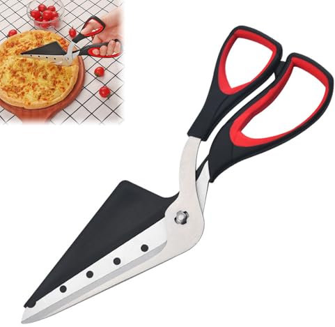 Pizzaschere, Pizzaschneider, Küchenschere, Pizzamesser, Pizza Cutter, Spülmaschinenfest, Geeignet Zum Schneiden von Crêpes, Kuchen, Pizza, Salat und Fleisch