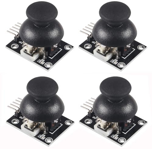 4 x Dual-Achsen-XY-Joystick-Modul für PS2-Joystick-Breakout-Modul, Game-Controller-Sensor, Joystick-Steuerhebel-Sensor, Ersatz für Joystick, analoger Daumenstick, 4 Stück