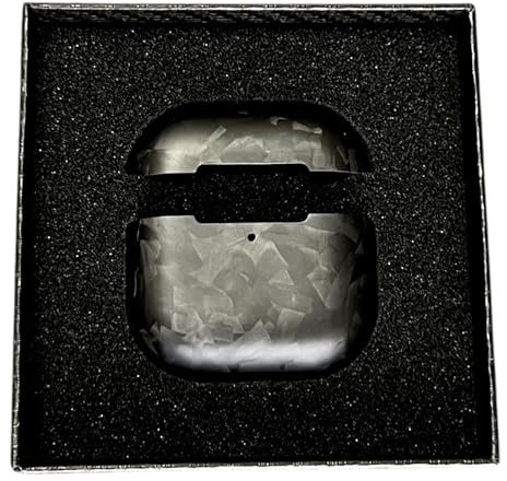 Forged Carbon AirPods 4 Case Hülle - unterstützt kabelloses Laden - Ultra dünn und stabil - nur für Apple AirPods 4 mit und ohne ANC (2024) - (Matt)