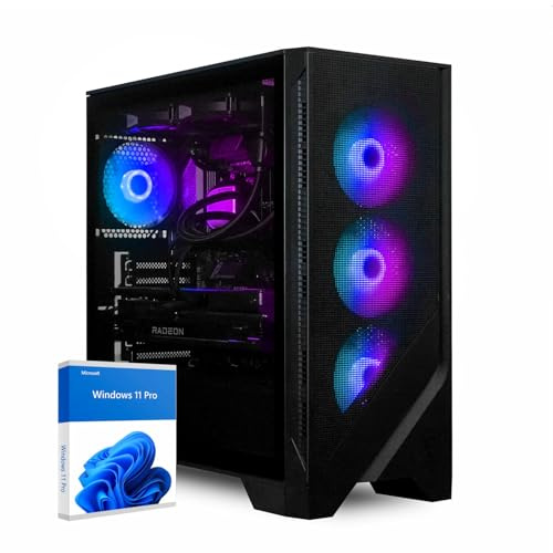 dcl24 Gaming PC Ultra 9 285K, RX9070XT 16GB - 1000GB SSD, 32GB DDR5, Desktop Gamer PC mit 20x3.9 GHz, RGB Tower Computer mit WLAN, Zocker Rechner mit Windows 11 Pro [20250]