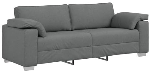 vidaXL Modernes DREI-Sitzer Outdoor Sofa Stylishes Dunkelgrau Sitzmöbel Mit Fleckresistentem Stoff Für Terrasse Und Wohnzimmer Ergonomisches Möbelstück Bequemer Metallrahmen Glatte Textur