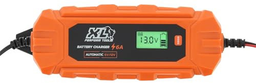 XL Perform Tools 553997 Chargeur de Batterie de Voitures Familiales et Utilitaires 6V/12V 6A, Chargeur de Batterie Intelligent Compact, Maintien de Charge