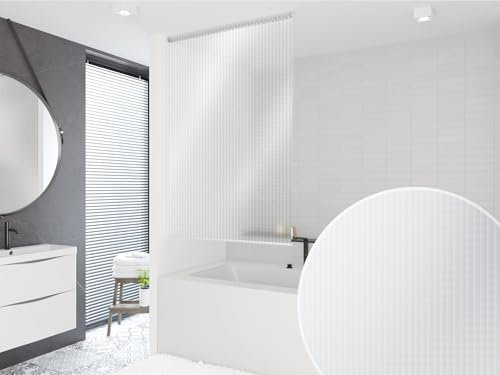 probath Basic DUSCHROLLO 16 Motive UND 7 Breiten ZUR Wahl DUSCHVORHANG SCHWARZ GRÜN Weiss TRANSPARENT BLAU HELLGRAU (3D Mosaik, 140x240 cm)