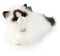 Teddys Rothenburg Kuscheltier Katze Ragdoll liegend weiß/schwarz 35 cm Plüschkatze Plüschtier
