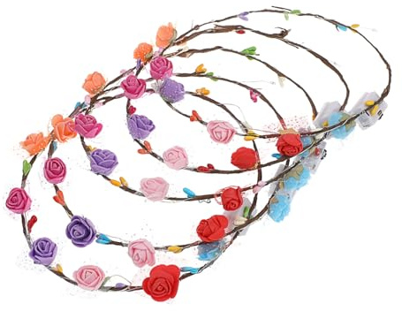 POPETPOP 5stücke Led Blumenkranz Kopfschmuck Leuchtendes Stirnband Für Frauen Junge Mädchen Festival Hochzeit Weihnachten Halloween Party