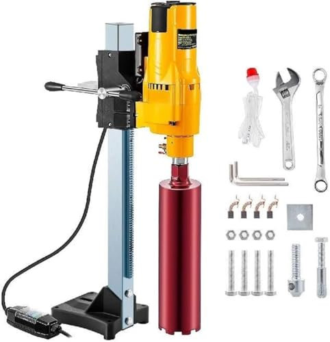 3200W Diamond Core Drilling Machine 8 Inch 205MM Rig with Stand and Bits for Concrete Wet Dry Boring Heavy Duty Core Drill Tool for Wall Brick Block Stone Construction Use