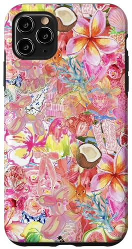 Hibiscus Tropical Coquette Collage Beachy Aesthetic Pink Case for iPhone 11 Pro Max