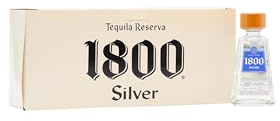 1800 - Silver Tequila 5cl x 10 40% ABV Miniatures (10 x 5cl)