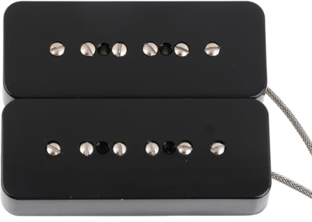 LYWSMSK Alnico 2 SoapBar P90 P-90 Single Coil Tonabnehmer für E-Gitarre, Hals und Steg, Tonabnehmer-Set (schwarz)