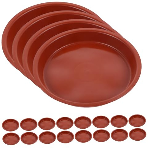 DOITOOL 20 Pezzi Sottovasi per Piante da Interno Vassoi Acqua di Colore Rosso Tondi per Vaso Protezione Pavimenti e Raccolta Acqua per Fioriere Piccole