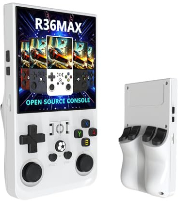 Aidodmom Consola retro portatil R36-Max De Juegos, Sistema Linux De Código Abierto, 30 Emuladores 2W Juegos 4000mAh Batería, Pantalla IPS De 3,5 Pulgadas