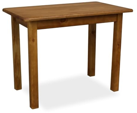 Metdrew Holzküchentisch | Kiefernholz | Tisch für 4 Personen | Rechteckig | Wohnzimmertisch | Esstisch aus Holz | Tischplatte mit abgerundeten Kanten | Maße: 100x60 | Farbe: Rustikale Eiche