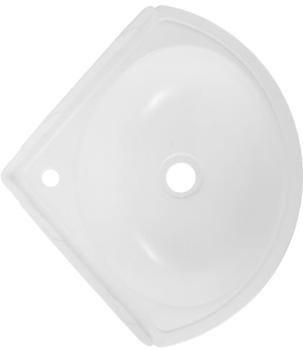 DOITOOL Lavandino Bagno Piccolo ad Angolo, Lavandino Angolare Triangolare da Parete in Plastico Bianco con Foro Rubinetto, Salvaspazio per Bagni e Balconi