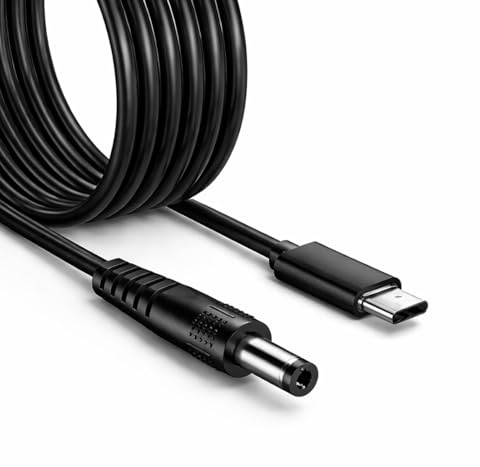 1,5 m USB C auf DC PD Ladekabel 12V 3A, USB-C auf DC 5,5 x 2,1 mm Adapterkabel, Schnellladekabel für Router, Kamera, TV-Box, LED-Lampe, Modem, Lautsprecher und Ventilator