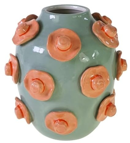 degawo Vase mit Hüten blau Dolomit handbemalt 23 cm Deko für modernes Wohnen mit Stil