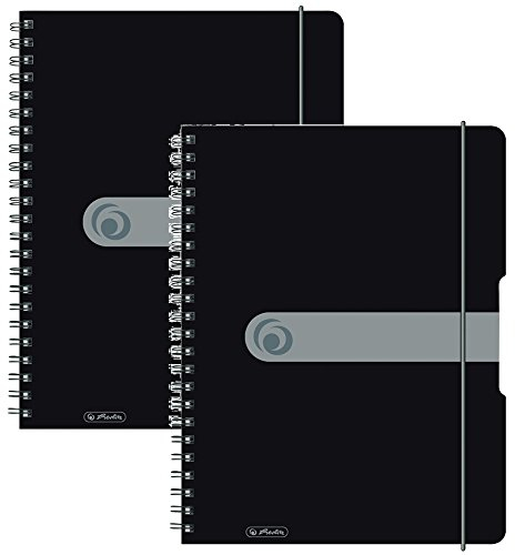 Herlitz Collegeblock easy orga to go A4, schwarz, kariert, 160 Seiten, 2 Stück