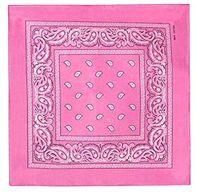 WedDecor Pink Bandana For Men Women Cotton Unisex Paisley Head Scarf Wide Headband Fashion Accessory for Riding, Motorcycling, Hiking, Fishing, Outdoor Activities, 54cm
