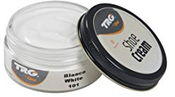 TRG The One - Crema Protectora para Calzado de Cuero a base de ceras | Betún para Zapatos de Piel y Piel Sintética | Nutre, da brillo y mantiene el color | Shoe Cream #101 Blanco, 50ml