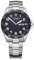 Victorinox Herren Armbanduhr Fieldforce Ø 42 mm, Swiss Made, Analog Quarz, Wasserdicht bis 100 m, Saphirglas, Edelstahl-Armband, Silber/Blau