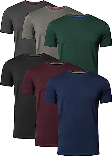 FULL TIME SPORTS® Tech 3 4 6 Pack Assorted Langarm-, Kurzarm Casual Top Multi Pack Rundhals T-Shirts (X-Large, 6 Pack - Dark Assorted)