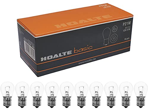 BLUETECH 10x BASIC EDITION Halogen-Signallampe P21W 12V 21W Kugellampe BA15s Bremslichtlampe Nebelschlusslampe Rückfahrlicht Tagfahrlicht