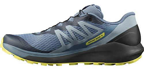 Salomon Sense Ride 4 Herren Trail Running Schuhe, Reaktives Laufverhalten, Fußhalt und Schutz, Grip in jedem Gelände, Copen Blue, 40
