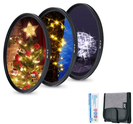 JJC Ensemble de filtres étoiles Variables en Verre Optique 77 mm (4 Points, 6 Points et 8 Points) pour Sony A6600 A6500 A6400 A7C avec Objectif FE 24-105 mm F4 et Autre Objectif à Filetage 77 mm