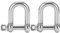 Alomejor 2 Stück M14 D-Form Schäkel 304 Edelstahl Schraubstift Anker Schäkel Heavy Duty D-Ring Schäkel mit Ösen