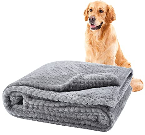 Baodan Dog Blankets Washable Soft Fleece, 120 x 100cm Fleece Puppy Pet Blankets for Dogs, Warm and Soft Dog Blankets for Sofa Bed
