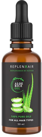Replenhair Aloe Vera Hair Growth Oil – 100% Pure & Natural Scalp Treatment – Strengthens Roots, Reduces Hair Loss, Hydrates Dry Hair, Promotes Thicker, Healthier Hair – 50ml
