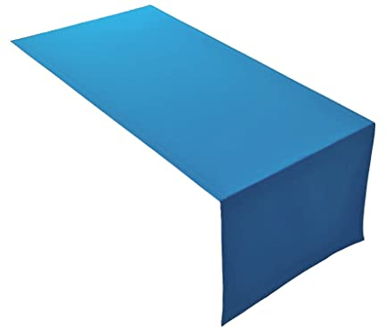 Lemos Home Hochwertiger Tischläufer Tischwäsche aus 100% Baumwolle Kollektion Konzept, Farbe & Größe wählbar (Tischläufer - 30x100cm, Himmelblau)