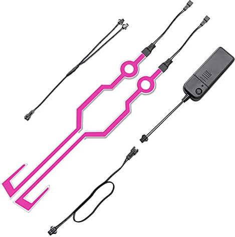 SUAVER Motorradhelm Licht LED Streifen Lichtleiste Helm LED Licht Wasserdichtes Motorrad Licht Nachtfahrsignal EL Licht LED Aufkleber Batteriebetrieben LED-Signaletikett Helmdekorationsset (Violett)