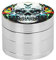 Spespo Herb Grinder, Spice Grinder 50mm(2.0 inch),4 Layers Skull Painting Metal Grinder with Pollen Scraper (Silver Color)