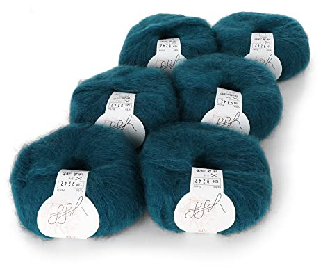 ggh Kid Box - 6 Knäuel Strickwolle aus Kid Mohair - 124 - Entenblau