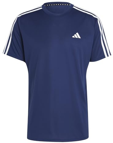 adidas Herren Train Essentials 3-Stripes Training Tee, Dark Blue/White, XXL