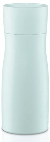 Xavax Thermobecher 400 ml (Isolierbecher mit Trinköffnung Quick Press Verschluss, Coffee to go Becher für 7h heiß/9h kalt, To Go Becher mit Schraubverschluss, Edelstahl Thermobecher to go) pastellblau