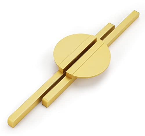 LONTAN 4 Stück Schrankgriffe Gold Griffe für Küchenschränke 128mm lochabstand Möbelgriffe Goldene Griffe Halbrunder Schrankgriff Küchenschrank Griffe Möbelgriffe Messing Griffe