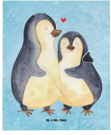Mr. & Mrs. Panda Fleecedecke Pinguin umarmen - Geschenk, Liebespaar, Wolldecke, Liebesbeweis, Liebesgeschenk, Liebe, Wohndecke, Umarmung, glücklich,