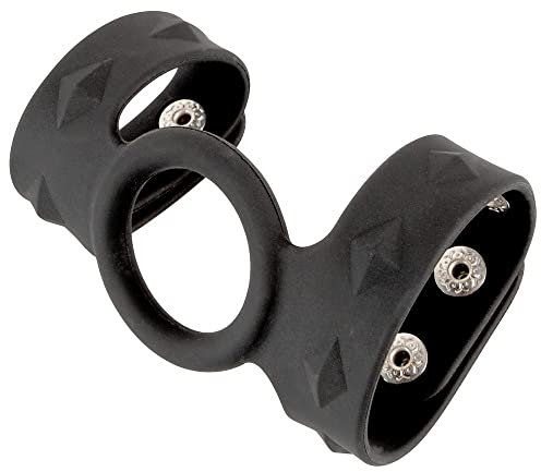 ORION Penis-Hoden-Gurt - intensiver Penis-Ring für Männer, im Nieten-Look, mit größenverstellbaren Hoden-Riemen, eng anliegend, schwarz