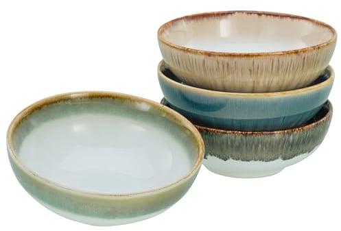 CreaTable, 17548, Serie Cascade, 4-teiliges Geschirrset, Smoothie Bowl Set aus Steinzeug, spülmaschinen- und mikrowellengeeignet, Qualitätsproduktion