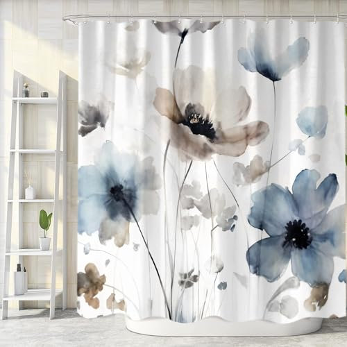 Sanzugh Rideau de Douche de Style bohème en Tissu avec Crochets pour décoration de Salle de Bain avec Crochets, 183 x 183 cm, Joli décor de Bain de Ferme