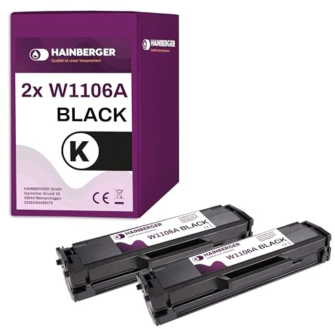 Hainberger 2X Toner Kompatibel W1106a BK für HP Laser 107A 107W 135ag 137fwg 138w