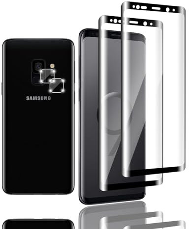 Zicurz 2+2 Stück Schutzglas für Samsung Galaxy S9, für Panzer Schutz Glas, 2 Stück Schutzfolie und 2 Stück Kamera-Schutzglas, HD Displayschutz, Blasenfrei, für Samsung Galaxy S9