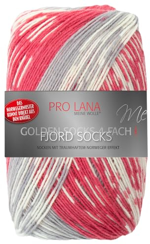 Frida's Wollhaus Pro Lana 100 g Golden Socks 4-fach Fjord Socks Sockenwolle Garn 16 Farben (183 | Rot Color)
