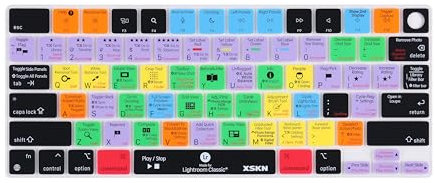 XSKN Lightroom Classic Shortcuts US-Version Tastatur-Schutzhülle aus Silikon passend für Apple seit 2021 veröffentlicht MacBook Air MacBook Pro 13,6 15,3 14,2 16,2 Zoll mit M1 M2 M3 M4 Chip und Touch