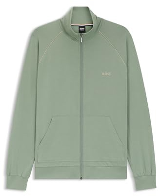 BOSS Mens Mix&Match Jacket Z Logo-Embroidered Regular-fit Jacket in Stretch-Cotton Jersey