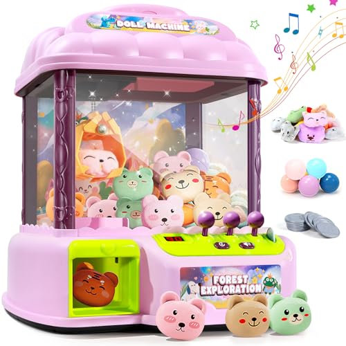 MIAOKE Grande Macchina Artiglio Per Bambini, Console Di Gioco Arcade Elettronica Con Suono Regolabile, Regalo Di Compleanno Per Bambini, Include 30 Giocattoli, 24 Monete Di Gioco E 21 Uova A Sorpresa