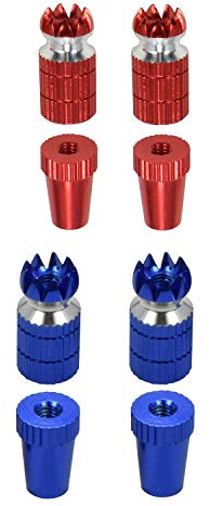 Pyugxab 2 x Aluminium-RC-Sender-Stick-Enden, Controller, Daumenkippe, M3-Gewinde für TX-Futaba, Rot und Blau